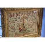 Sampler by Ann Wake aged 12 dated 1856 'Prepare to
