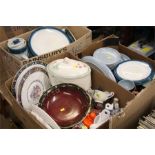 Three boxes including Wedgwood dinner service.