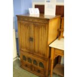 Oak linenfold cabinet.