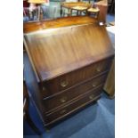 Reproduction mahogany bureau, 76cm wide.