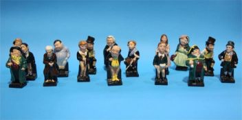 Sixteen Royal Doulton Dickens figures.