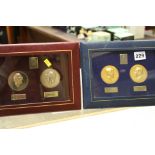 2 framed cricketing coin sets
