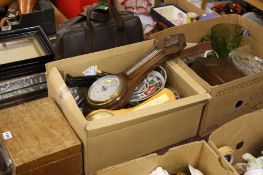 2 Boxes of assorted including Barometers and typewriter etc.