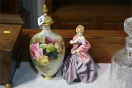 Royal Worcester vase and figure