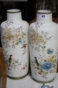 Pair Victorian glass vases