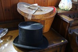 Top hat and leather case