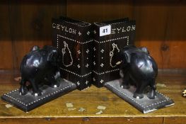 Pair elephant bookends
