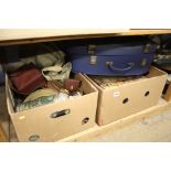 Shelf of assorted, ephemera, brass, wooden items etc.