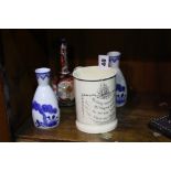 Cream ware tankard etc.