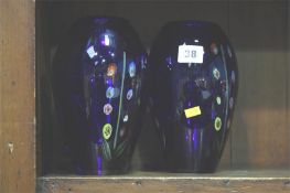 Pair coloured glass vases