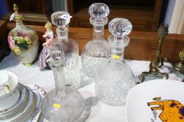 4 Glass decanters