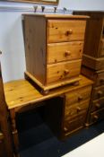 Pine chest of drawers etc.
