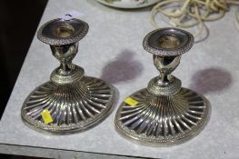 Pair of silver plated candlesticks