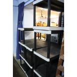 Quantity plastic shelving