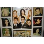 Framed and mounted 'Friends' autographs.