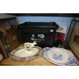 Shelf of assorted including a Staffordshire creame