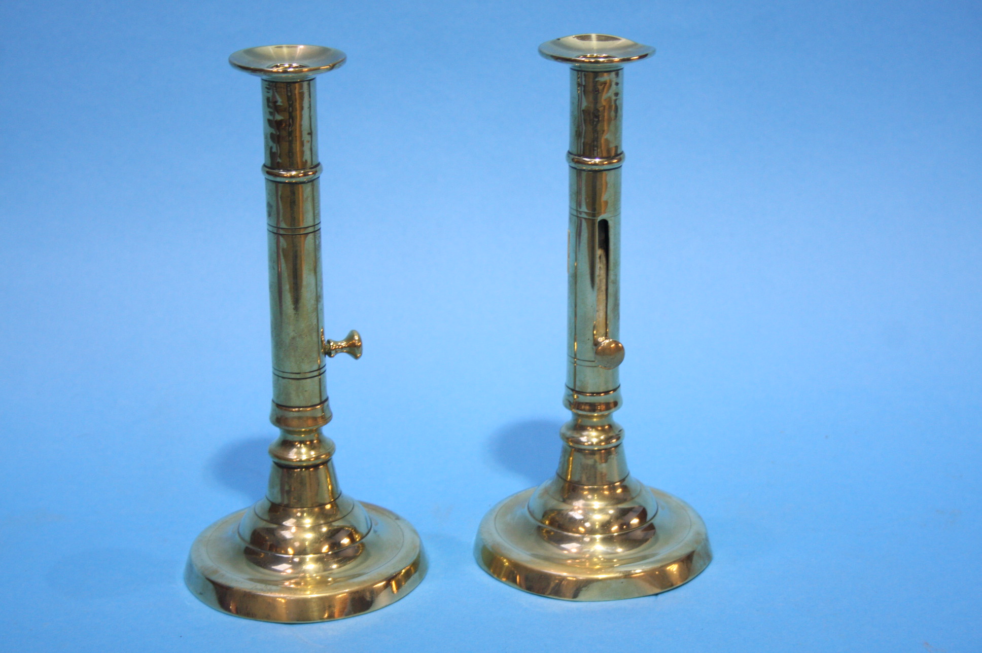 A pair of brass candlesticks and a Cranberry frost - Image 3 of 3