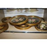 A collection of gilt framed oils.
