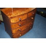 A Victorian mahogany bow front chest of drawers w