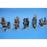 A Collection of twelve Hummel figures.