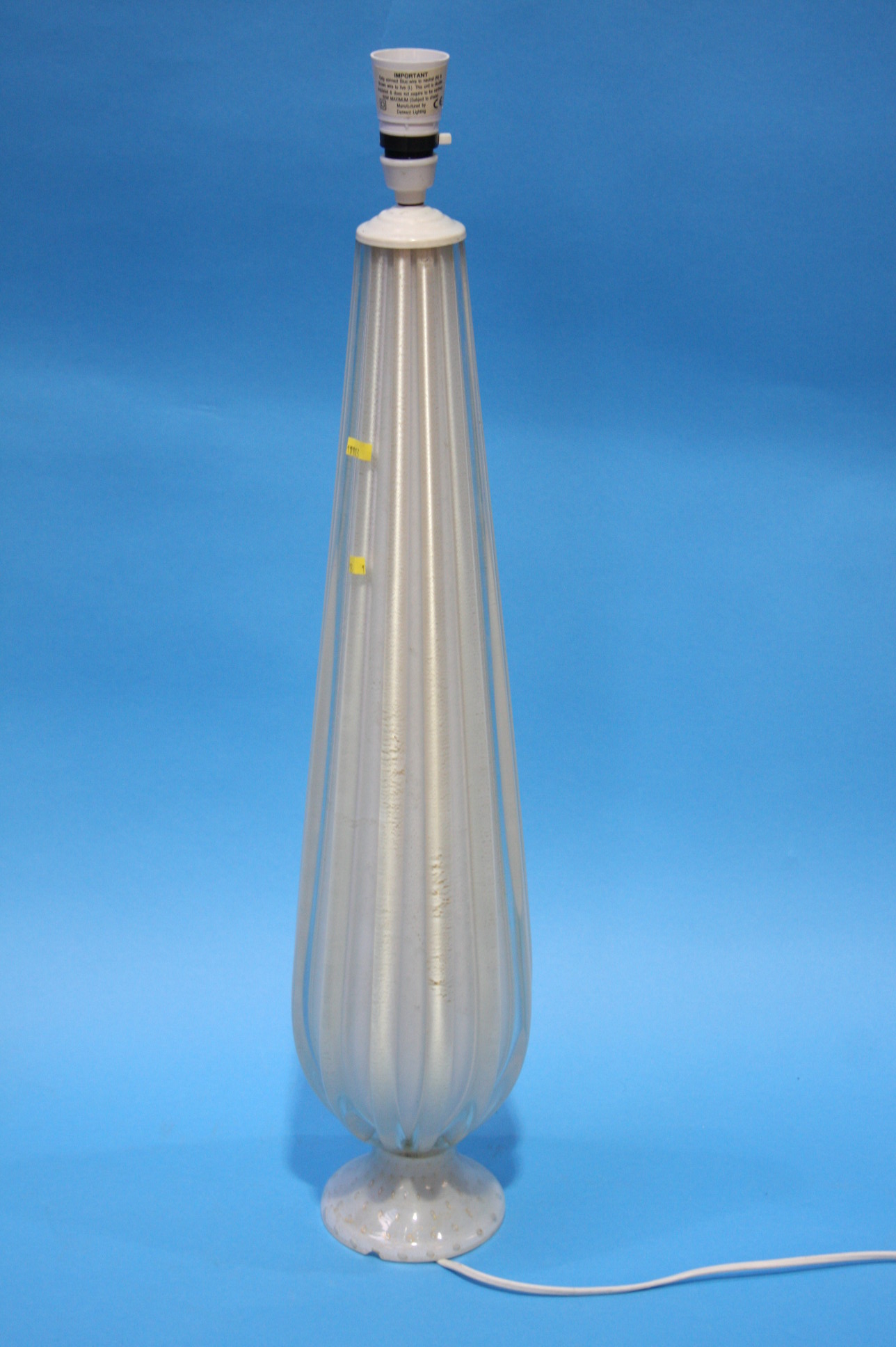 An Italian glass table lamp with opaque white glas