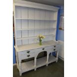 A white painted pine farmhouse dresser.
166 cm lon