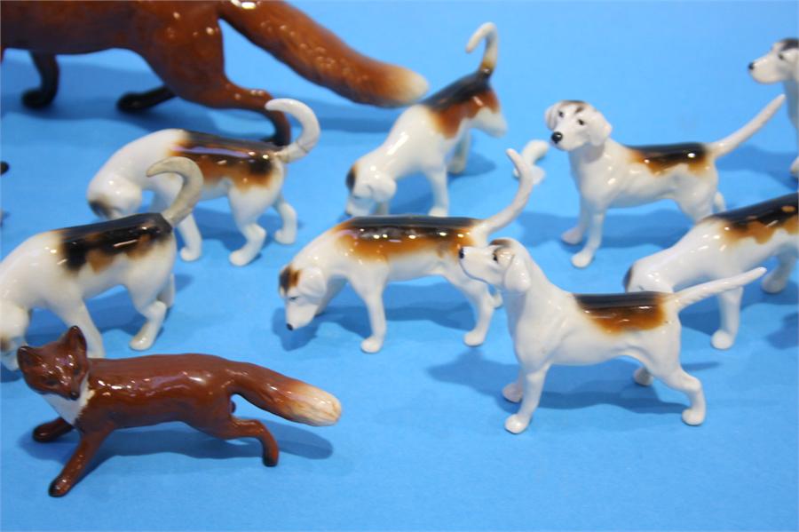 Two Beswick foxes and a collection of Hunting dogs - Image 3 of 5