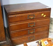 Small Oak filing cabinet