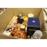 Box including cottage ware, decanter etc.