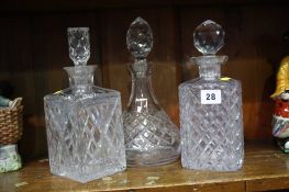 3 Cut Glass decanters