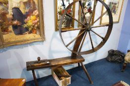 A 19th century muckle spinning wheel