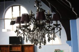 An eight branch hanging chandelier, 72cm height