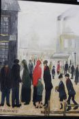 Jim Glennie Oil on Bord signed 'Homage to L.S Lowry' 40x30cm