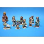 Nine various Hummel figures