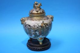 A Satsuma pot pourri vase and cover