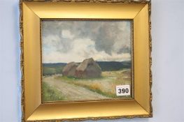 Early 20th century Oil on board unsigned 'Landscap