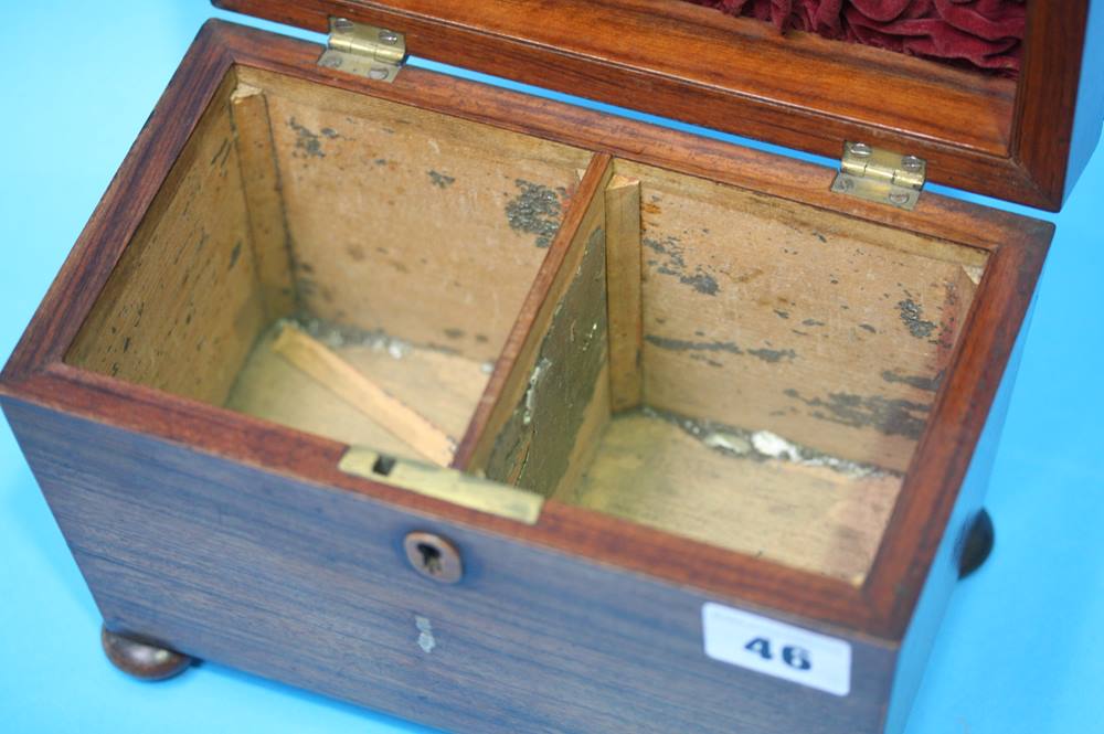 A 19th Century Rosewood tea caddy 21cm wide - Image 10 of 15