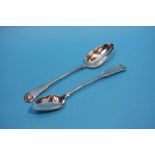 Pair of silver serving spoons, James Hewitt, Edinburgh 1823, 7oz approx