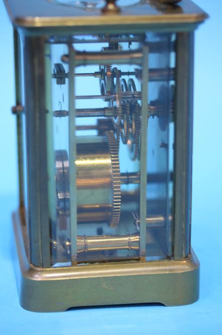 Brass carriage clock signed B.H Frampton Newcastle upon Tyne (A/F) - Image 9 of 10
