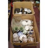 2 boxes including Oriental tea china etc.