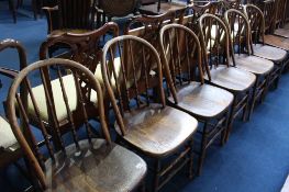 A set of six spindle back country chairs