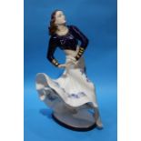 A Royal Dux figure 'Spanish Flamenco' dancer, printed mark and pink triangle 58cm height