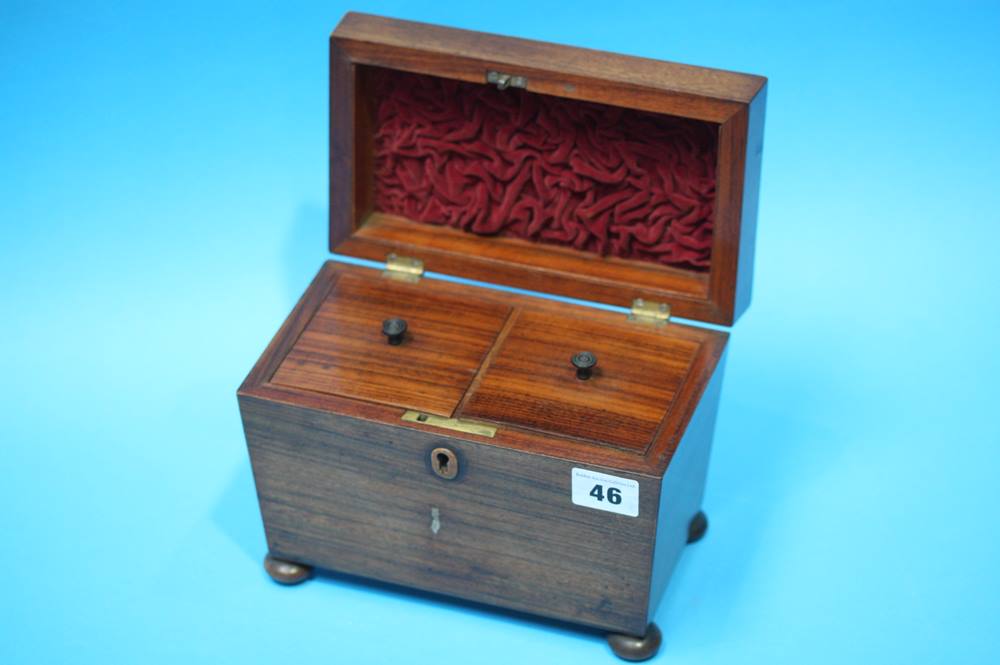 A 19th Century Rosewood tea caddy 21cm wide - Image 3 of 15