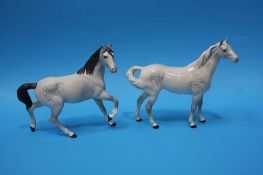 Two grey Beswick horses