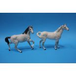 Two grey Beswick horses