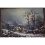 Tom Harper watercolour signed dated 1872 'Winter landscape' 23x31cm