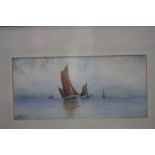 G.J.Wallace water colour signed 'Vessel on calm seas' 14x30cm