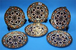 A set of six Royal Crown Derby Imari pattern plate