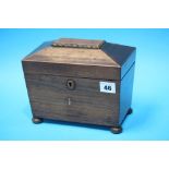 A 19th Century Rosewood tea caddy 21cm wide