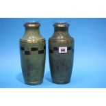 A Pair of Wumark of Germany metal ware vases with